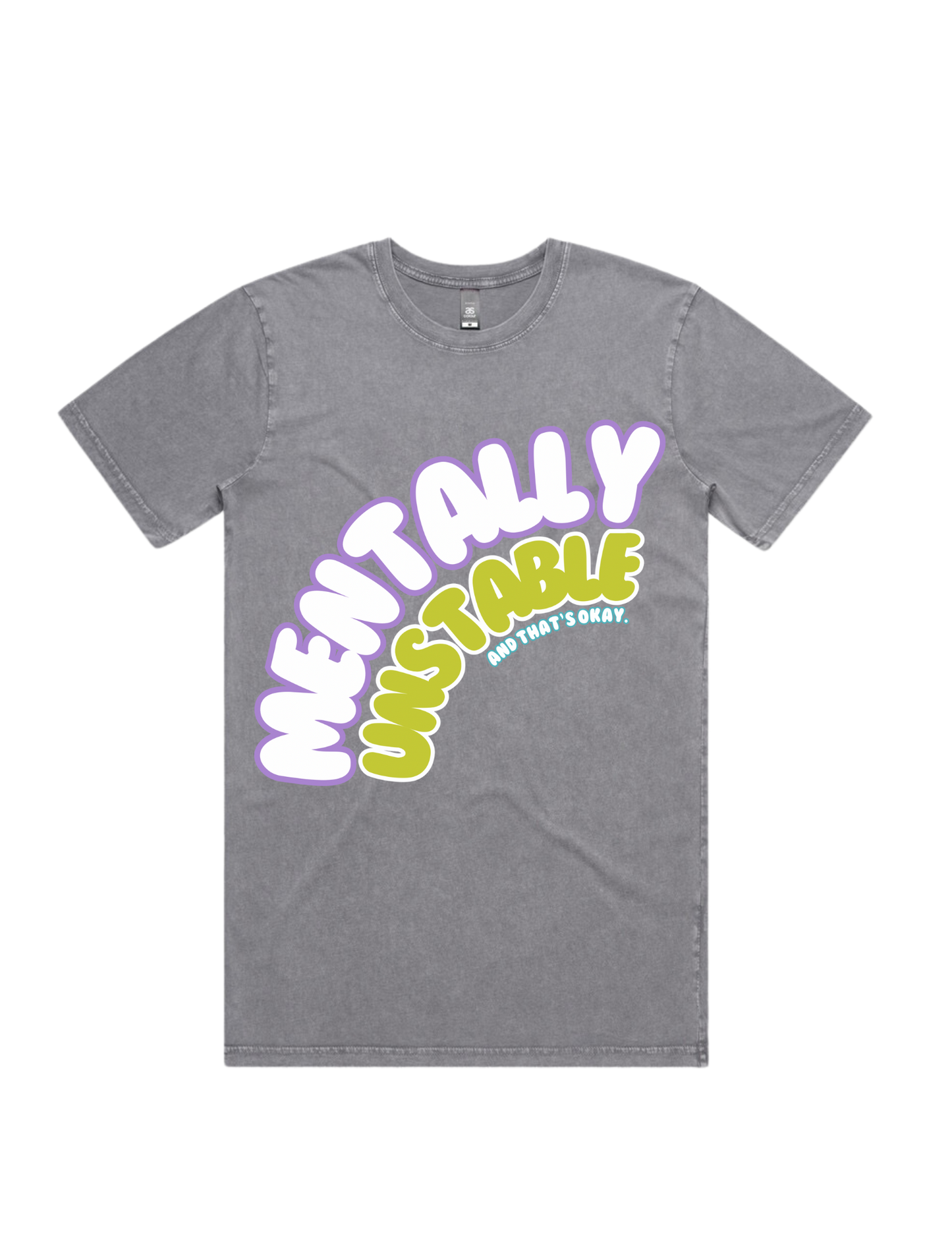 ASH Mentally Unstable Puff Print T Shirt - Stone Ash