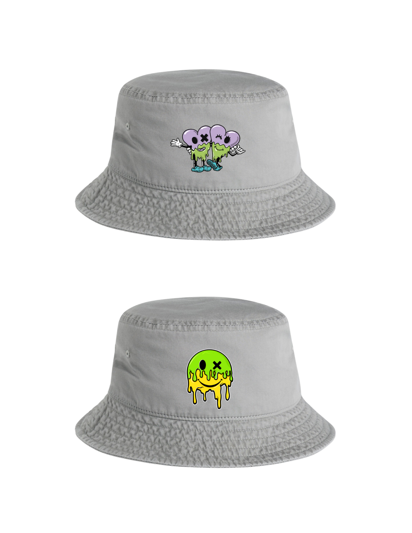 Embroidered Logo Bucket Hat - Ash Grey