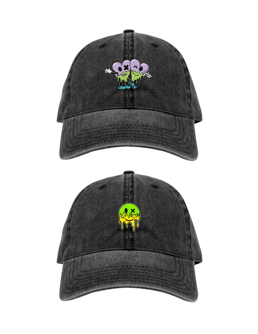 Embroidered Logo Dad Hat - Black Ash