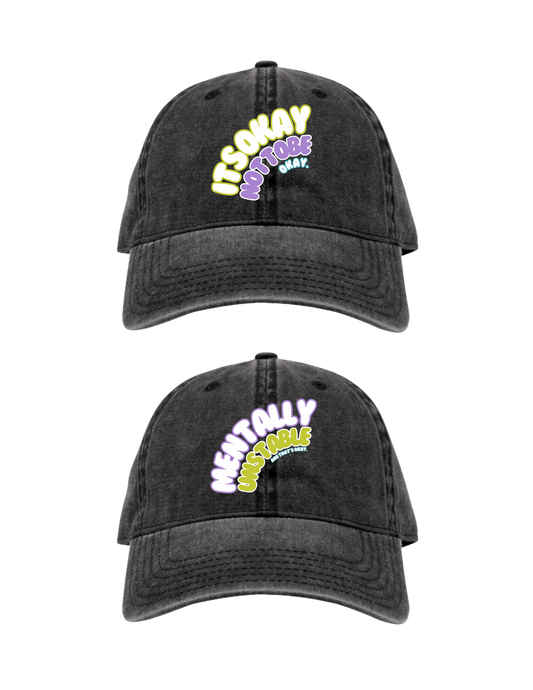 Embroidered Quote Dad Hat - Black Ash