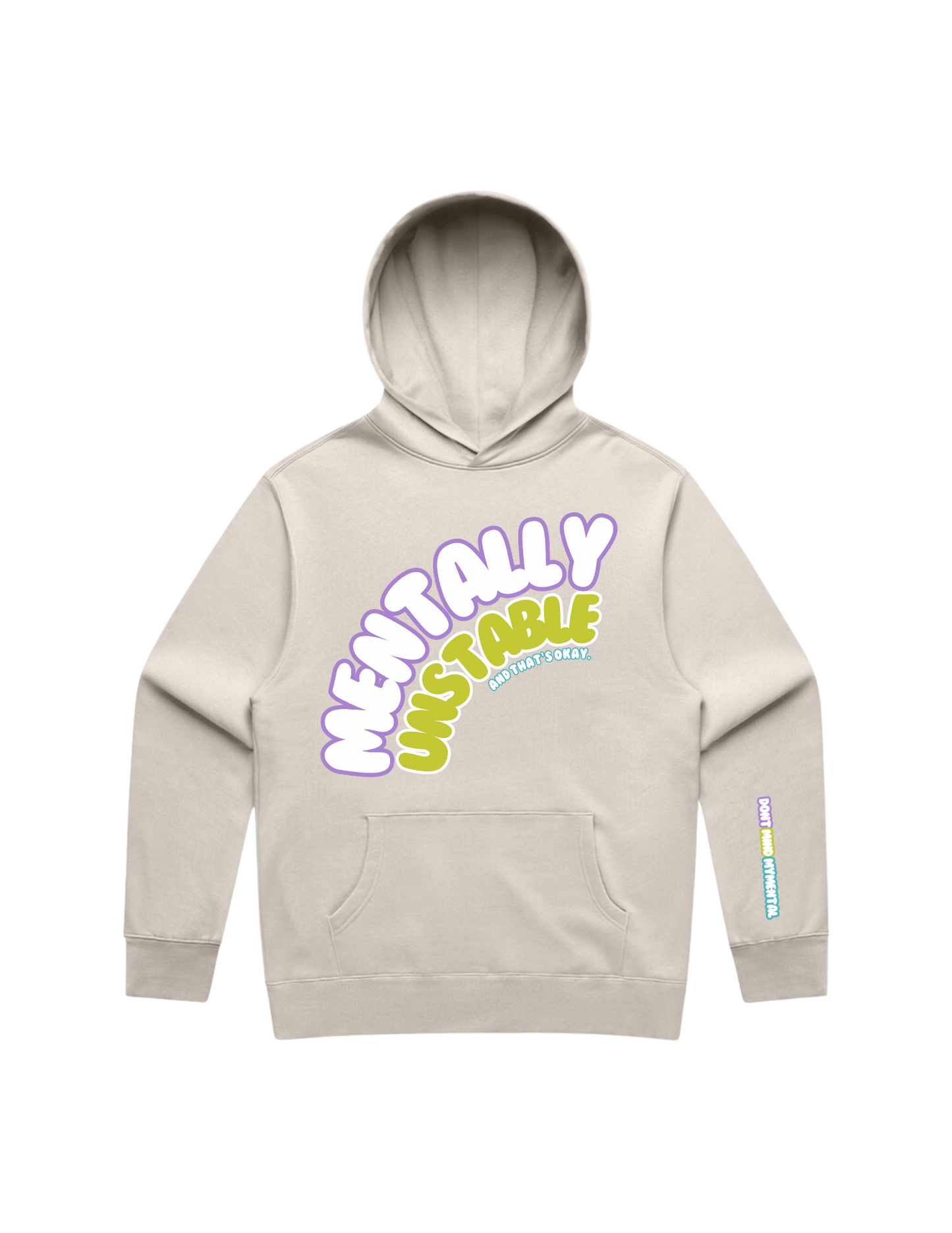 BONE It's Okay Puff Print Hoodie - Bone