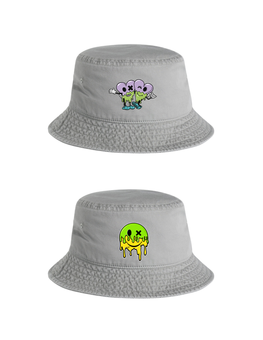 Embroidered Logo Bucket Hat - Ash Grey