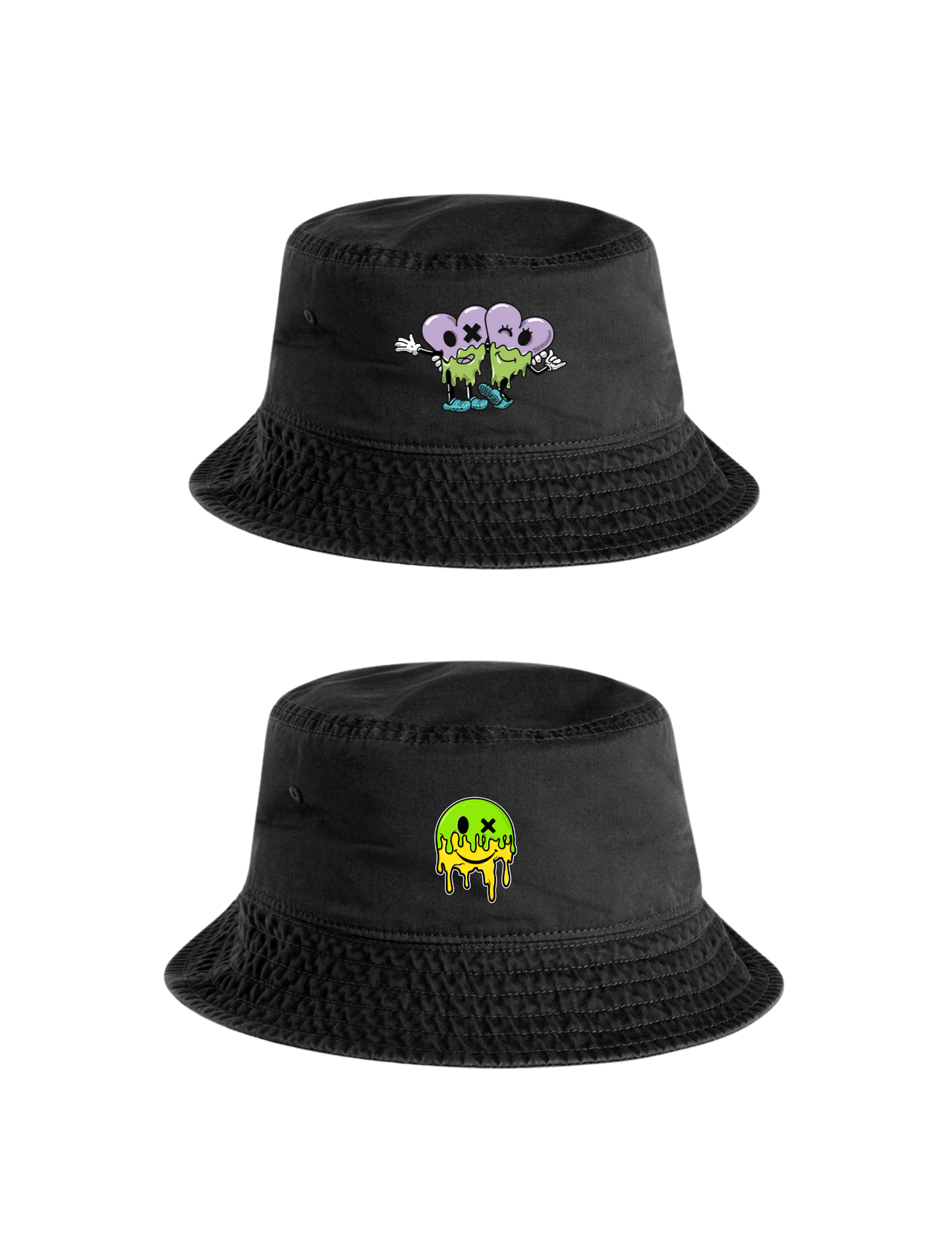 Embroidered Logo Bucket Hat - Stone Black